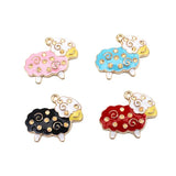 10pcs Little Sheep Alloy Enamel Charm for DIY Jewelry Making
