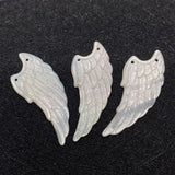 Seawater Shell Carved Wings Double Hole Pendant for Jewelry Making