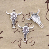 30pcs Skull Bull Ox Star Head Charm Vintage Pendant Making Supplies