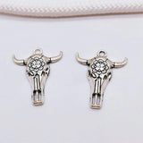 30pcs Skull Bull Ox Star Head Charm Vintage Pendant Making Supplies