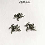 30PCS Vintage Silver Alloy Turtle Charms for DIY Jewelry Making
