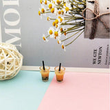 10pcs Resin Pearl Milk Tea Charms Pendants for DIY Jewelry Making