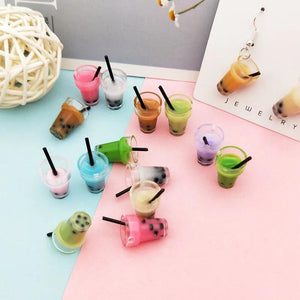 10pcs Resin Pearl Milk Tea Charms Pendants for DIY Jewelry Making