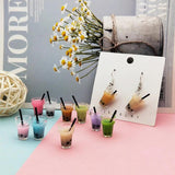 10pcs Resin Pearl Milk Tea Charms Pendants for DIY Jewelry Making