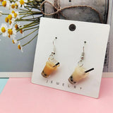 10pcs Resin Pearl Milk Tea Charms Pendants for DIY Jewelry Making