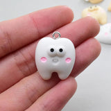10pcs Small Tooth Resin Charms for DIY Jewelry Making