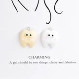 10pcs Small Tooth Resin Charms for DIY Jewelry Making