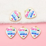 10pcs Heart Letter Pendant Charms Necklace DIY Craft Gift