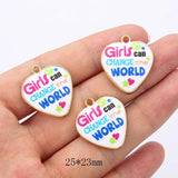 10pcs Heart Letter Pendant Charms Necklace DIY Craft Gift