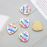 10pcs Heart Letter Pendant Charms Necklace DIY Craft Gift