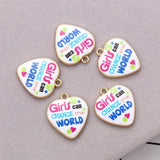 10pcs Heart Letter Pendant Charms Necklace DIY Craft Gift