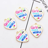 10pcs Heart Letter Pendant Charms Necklace DIY Craft Gift
