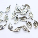60pcs Tibetan Silver/Bronze Tree Leaf Charms Pendants 7x15mm Jewelry Findings