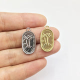 20pcs 12*20mm Palm Tree Rectangle Coin Necklace Earring Bracelet DIY 2 Colors
