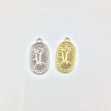 20pcs 12*20mm Palm Tree Rectangle Coin Necklace Earring Bracelet DIY 2 Colors