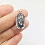 20pcs 12*20mm Palm Tree Rectangle Coin Necklace Earring Bracelet DIY 2 Colors