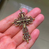 6pcs Vintage Bronze Jesus Cross Pendant DIY Jewelry Components