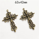 6pcs Vintage Bronze Jesus Cross Pendant DIY Jewelry Components