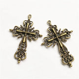 6pcs Vintage Bronze Jesus Cross Pendant DIY Jewelry Components