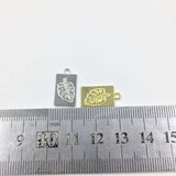 20pcs Tropical Leaf Zinc Alloy Rectangle Coin DIY Jewelry 2 Colors
