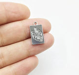 20pcs Tropical Leaf Zinc Alloy Rectangle Coin DIY Jewelry 2 Colors
