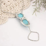 Personality Stone Anklet for Women Bohemian Style Turquoise Finger Anklet