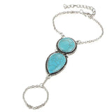 Personality Stone Anklet for Women Bohemian Style Turquoise Finger Anklet