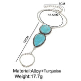 Personality Stone Anklet for Women Bohemian Style Turquoise Finger Anklet