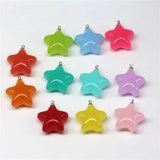 10pcs Acrylic Star Charms for Earring Keychain Five-pointed Star Jewelry