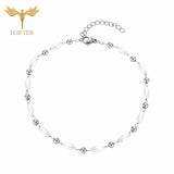 Bohemia Natural Pearl Anklets Stainless Steel Chain Bracelets