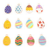 Easter Charms Rabbit Bunny Egg Enamel Pendants DIY Jewelry Making 20 PCs