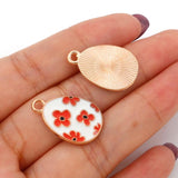 Easter Charms Rabbit Bunny Egg Enamel Pendants DIY Jewelry Making 20 PCs