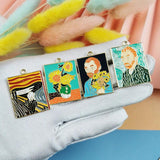 10pcs Western Art Oil Painting Metal Charms Sunflower Earring Bracelet DIY