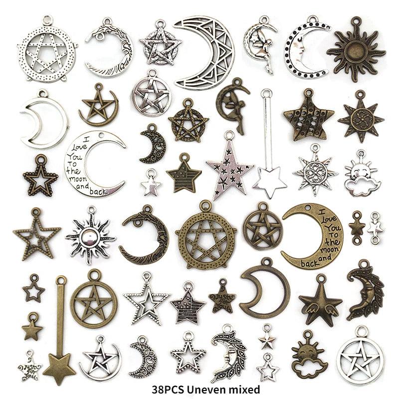 Moon Star Sun Pendant Charms for DIY Jewelry Making