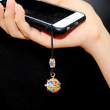 1PC Cloisonne Locket with Glass Orbs Keychain Essential Oil Ball Locket