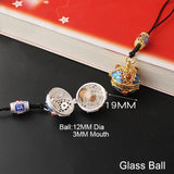 1PC Cloisonne Locket with Glass Orbs Keychain Essential Oil Ball Locket