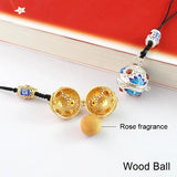 1PC Cloisonne Locket with Glass Orbs Keychain Essential Oil Ball Locket