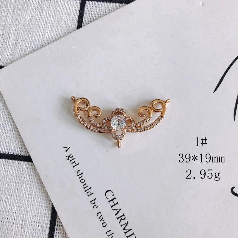 DIY Jewelry Alloy Zircon Pendant Accessories Materials