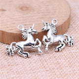 10pcs 22x23mm Lucky Horse Charms Antique Silver Jewelry Making DIY Findings