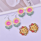 10pcs Sunflowers Arcylic Charms for DIY Jewelry Making Earring Pendant Necklace