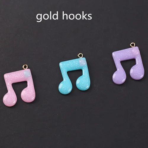 20pcs 22*24mm Music Note Charms Resin Charms DIY Decoration
