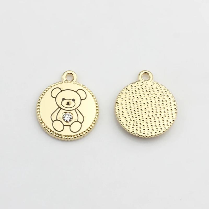Zinc Alloy Bear Coin Charms Pendant 10pcs/lot DIY Jewelry Earrings Making
