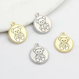 Zinc Alloy Bear Coin Charms Pendant 10pcs/lot DIY Jewelry Earrings Making