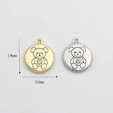 Zinc Alloy Bear Coin Charms Pendant 10pcs/lot DIY Jewelry Earrings Making