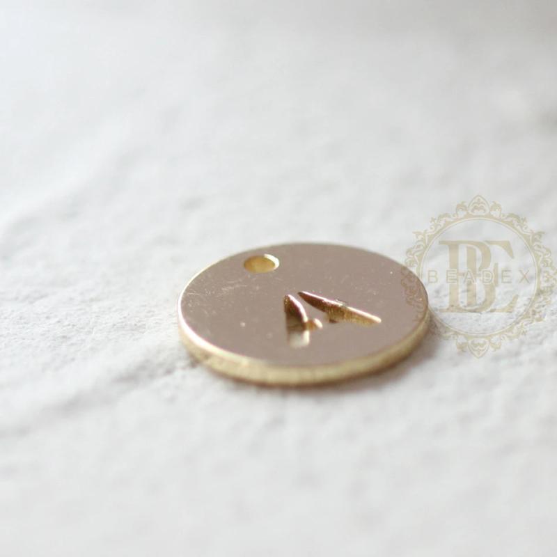 One Piece Round Alphabet Letter Charm - 12mm