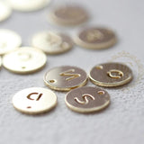One Piece Round Alphabet Letter Charm - 12mm