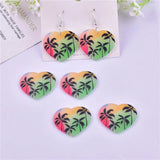 10pcs Heart Coconut Palm Acrylic Charms for DIY Jewelry Making 38*34mm