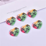 10pcs Heart Coconut Palm Acrylic Charms for DIY Jewelry Making 38*34mm