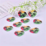 10pcs Heart Coconut Palm Acrylic Charms for DIY Jewelry Making 38*34mm