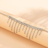 Rhinestone Tassel Anklet Metal Chain Foot Jewelry